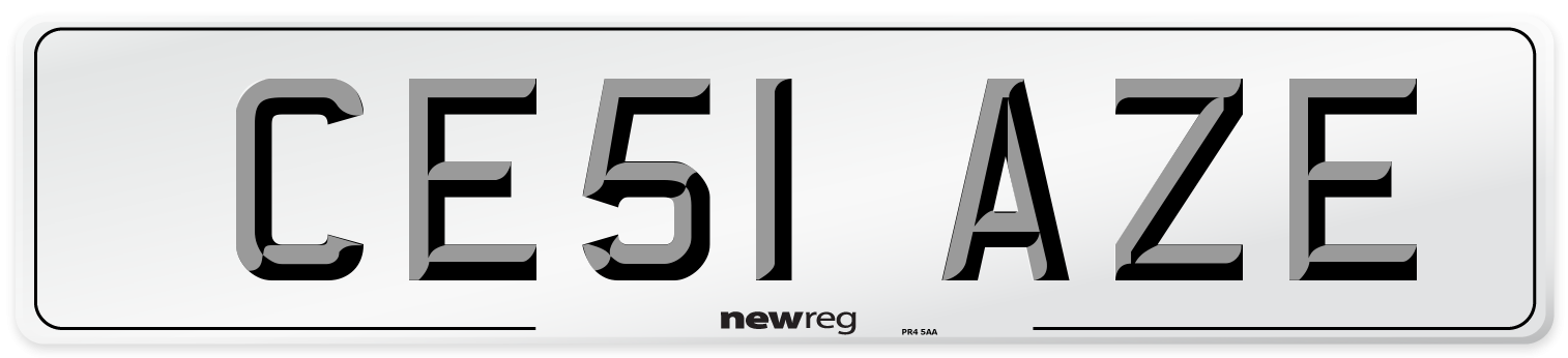 CE51 AZE Number Plate from New Reg